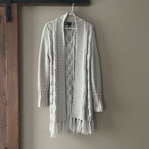 American Eagle Outfitters Women's Open Front Cardigan Wool Off-White, Large Size